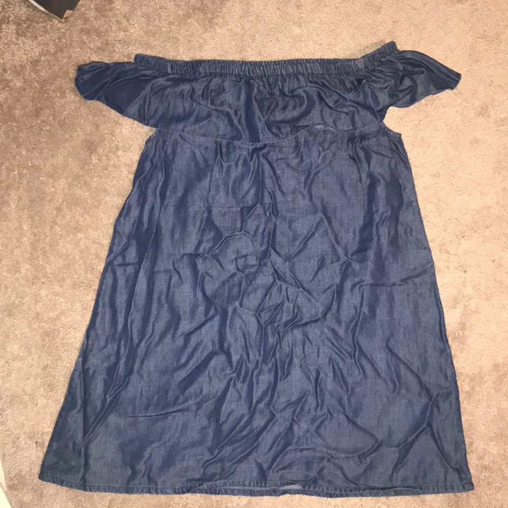 Off the shoulder denim dress